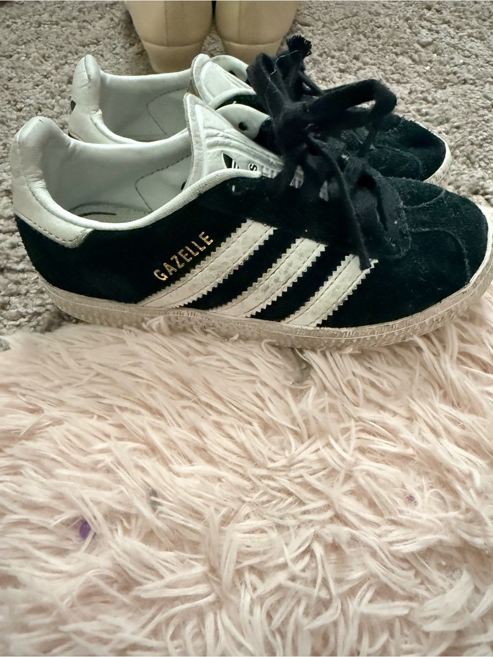 adidas Gazelle Kids Black and White Suede Sneakers